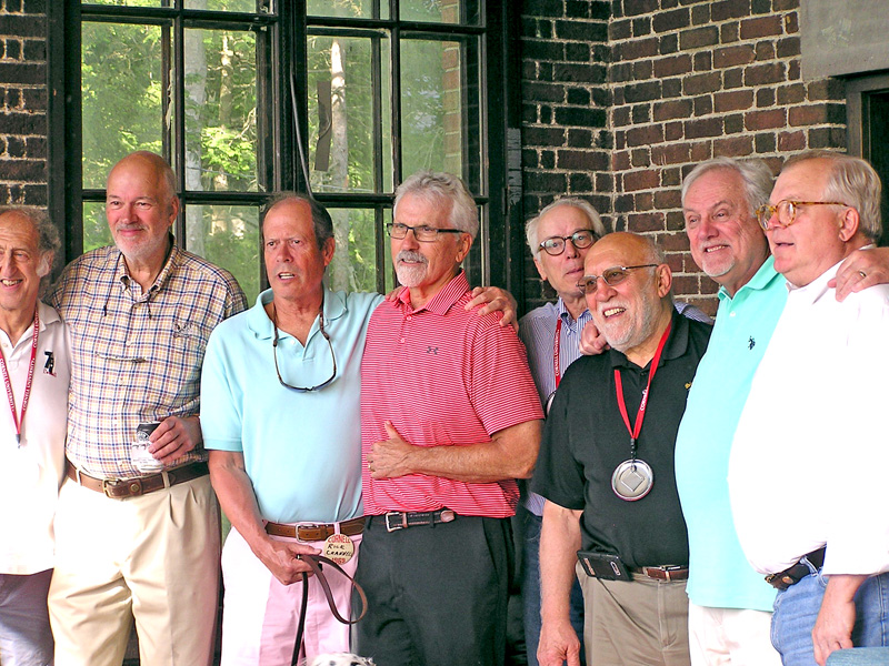 Bob Linden '71, Greg Persbacker '69, Rick Crannell '69, Doc Chambers '69, Ed Reiss '69, Nick Carino '69, John Reilly '69, and Ed Belak '69